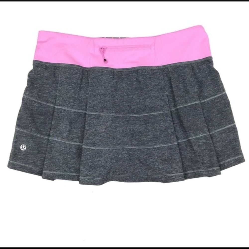 Lululemon Pace Rival ll Skirt Grey pink sz 6 tennis golf pickleball - Picture 3 of 6